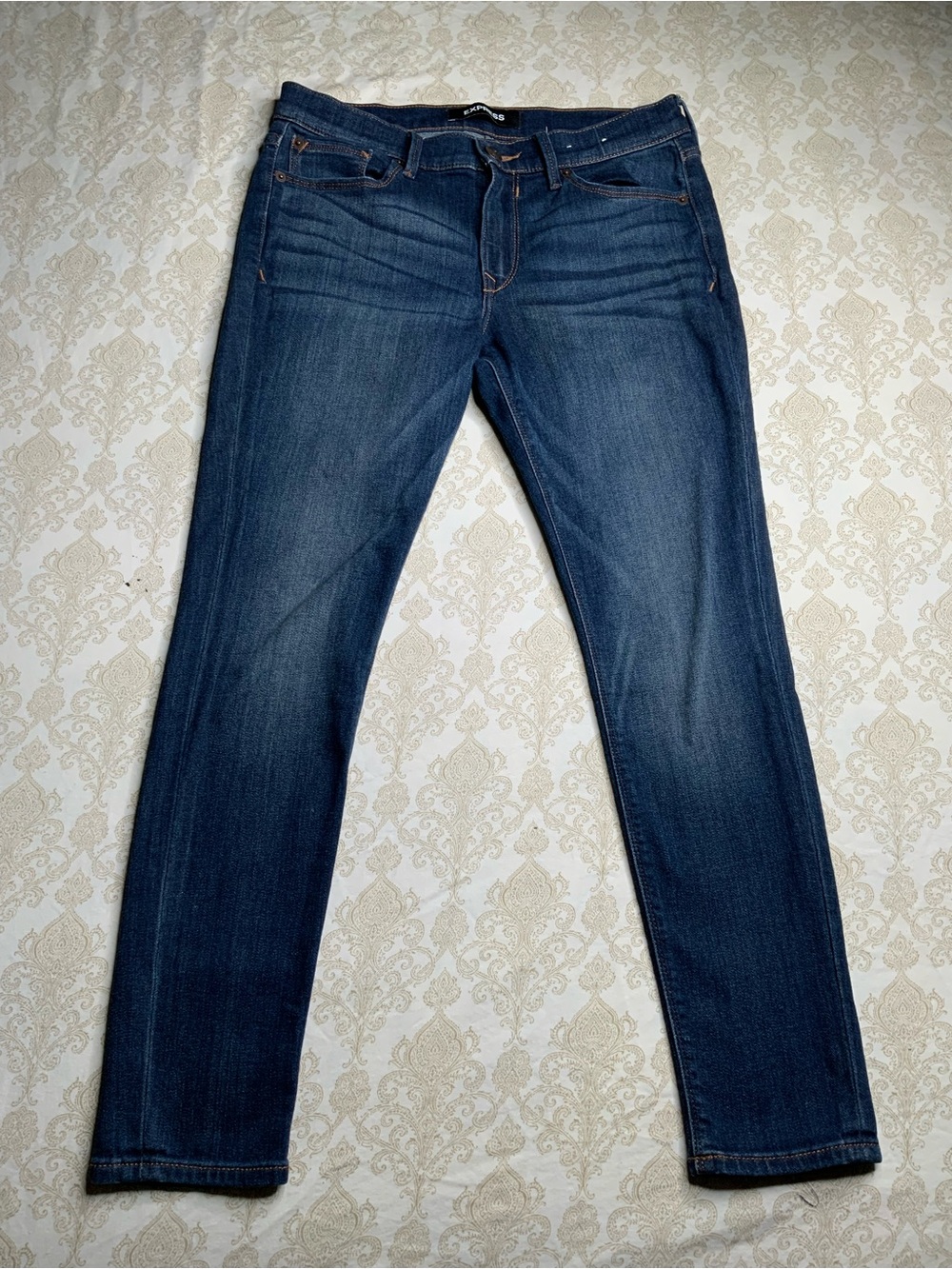 Express Mid Rise Legging Jeans Women’s 10S Short Dark Wash Stretch